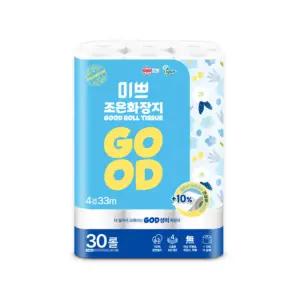 팜파스 미쁘 4겹 조은 화장지 도톰한 휴지 33m 30롤 BNS