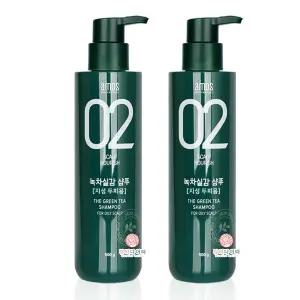 아모스 녹차실감 지성 샴푸 500ml x 2개 / 총2개