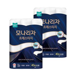 모나리자  프레스티지 화장지 3겹 40m 30롤 2팩