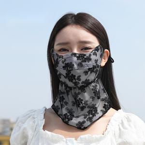 우아한 레이스 자외선 차단 마스크 목 얼굴 골프 등산 예쁜 햇빛가리개