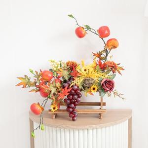 단풍 조화 꽃 센터피스 메이플set 47cm 인테리어 가을 장식 테이블 소품 꾸미기 추수감사절 모형