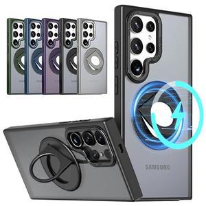 갤럭시S25 S24 S23 S22 FE 플러스 울트라 맥세이프 변색없는 반투명 매트 링 거치대 핸드폰 케이스