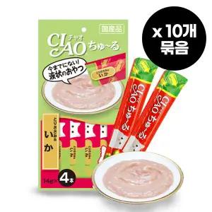 이나바 챠오 츄르 닭가슴살 오징어14gX4개입 X 10개묶음