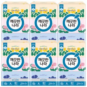 깨끗한나라 순수 소프티 각티슈 250매 X 3개입 6개