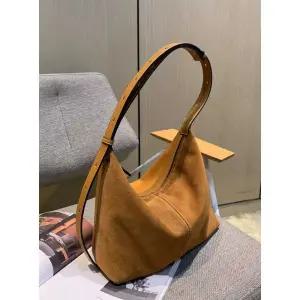가을 f/w 빈티지 여성 스웨이드 소가죽 데일리 숄더백 토트백