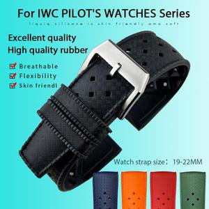 FKM 불소 고무 시계 밴드, IWC 빅 파일럿 마크 포르투갈 톱 건에 적합, 방수 스트랩 팔찌, 19mm, 20mm, 22m