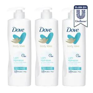 도브 바디러브 바디로션 라이트 하이드레이션 400ml 3개