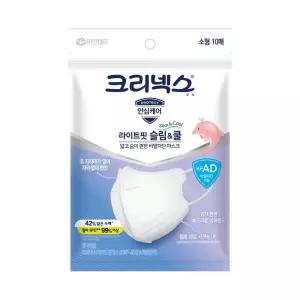 크리넥스 KF-AD비말차단 라이트핏 슬림쿨 새부리형 마스크 화이트 소형 10p X 5