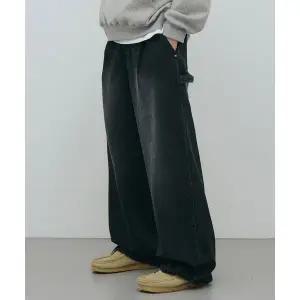 가까이 유니언즈 GAKKAI UNIONS 셀럽픽 원턱 해머 와이드 데님팬츠 블랙 G77700069BK 4383