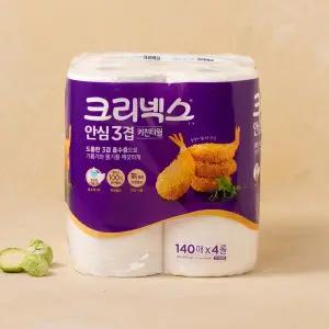크리넥스 안심 프리미엄 3겹 140매*4롤