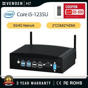 코어 i5-1335U 1245U 팬리스 러기드 미니 PC 산업용 장비 컴퓨터 윈도우 11 리눅스 RS232 HDMI RJ45 기가비