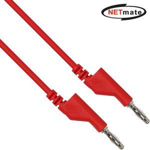 NETmate 바나나 플러그잭 케이블(레드) 1M