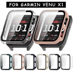 Garmin venu x1 하드 PC 프레임 + 유리 풀 커버리지 케이스 쉘 액세서리 용 시계 보호 커버