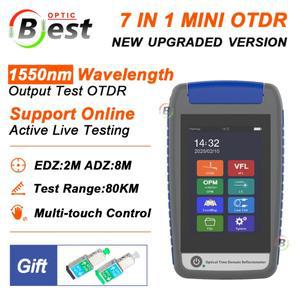미니 OTDR 광 반사계 활성 광섬유 라이브 테스터 1550nm 22dB 터치 스크린 OPM VFL 이벤트 맵