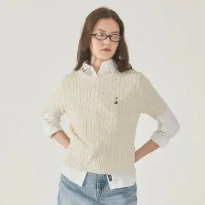 [후아유](신세계 사우스시티)Steve Round neck Melange Cable Sweater WHKAF3701F