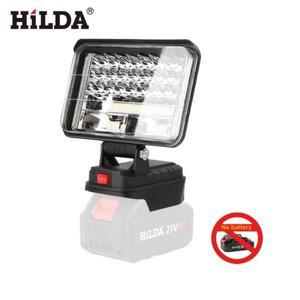 HLIDA 5 인치 무선 LED 도구 라이트 손전등 21V 마키타호환 배터리 용 야외 비상 조명 스포트라이트