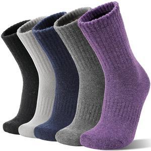 여성용 샌즈드 5팩 메리노 울 등산 양말 따뜻한 겨울 두꺼운 보온 포근한 부츠 작업 부드러운 여성용 양말