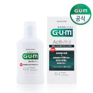 GUM 지유엠액티비탈덴탈컨디셔너에이엔 임플란트 관리 후 무알콜 저자극 가글(450ml) 2개 3개 6개