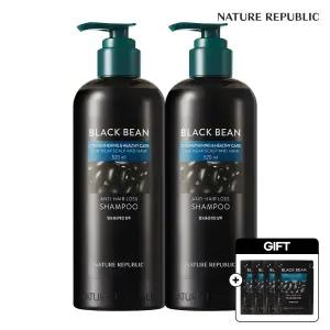 [네이처리퍼블릭/126만개 판매] 40ml 추가증정! 블랙빈 탈모증상 개선 샴푸 520ml 2개