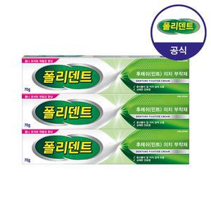 의치부착재 크림 후레쉬 (민트) 70g x3개