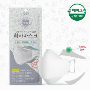 [크린탑] 특허받은 순면 미세먼지 마스크 KF80 화이트 대형 30매