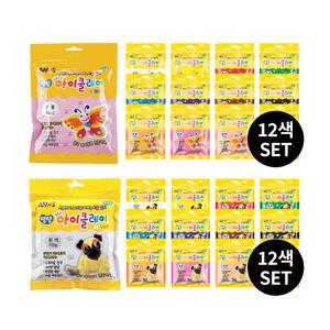 아모스 아이클레이 50g 110g 12색 세트 칼라 점토 만들기 미술 클래이