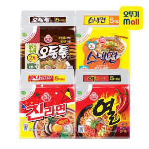 오뚜기 봉지라면 4종 세트(스낵면+열라면+진라면매운맛+오동통면)
