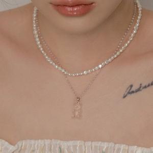 [더블유비엘][연예인착용] wbL 14k 골드필드 다이애나 천연 담수진주 초커 목걸이 W