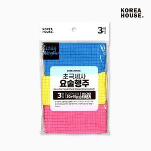 초극세사 요술행주(30x40) 3P 주방 초세사 타올 세차 걸레 손걸레 주방용 다용도