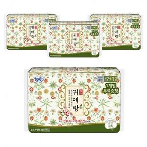 쏘피 귀애랑 생리대 날개형, 대형, 18개입, 4개 one option
