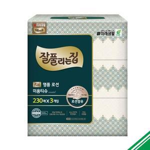 [기타]잘풀리는집 명품 로션티슈 보습각티슈 230매 3입 x2개