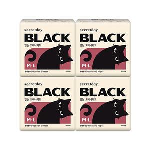 시크릿데이 NEW 블랙 입오버 중대형 10P X 4팩