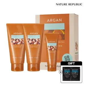 [네이처리퍼블릭] 총 670mL 아르간 에센셜 딥케어 헤어팩 더블세트+블랙빈 샴푸 파우치 20ml