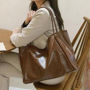 3컬러 / 고급 여성 빅 숄더백 광택 여자 쇼퍼백