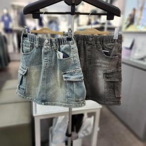 sh06 카고 워싱 데님 스커트  ULWH25S54