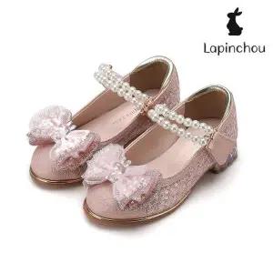 [트래드후스](본점)[LAPINCHOU] 라팡슈 클레어 베베 라팡 펄 스트랩 메리제인 스팽글 살몬 키즈구두 여...