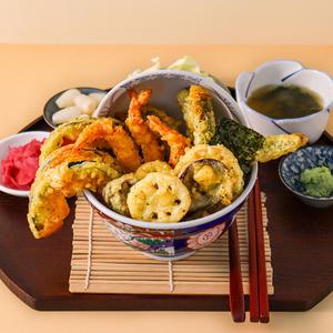 안유성 명장의 가매 텐동 420g(소스포함) 1팩, 야채 새우 모듬 튀김 세트 덮밥