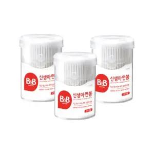 비앤비) 순면 저자극 신생아 면봉 (원형 210P X 3개)