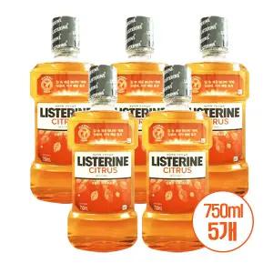리스테린 내추럴 시트러스 750ml 5개