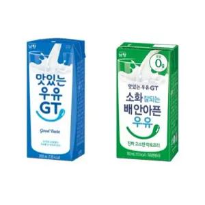 맛있는 우유 GT 흰우유 200mL x 12개+ 고소한락토프리 180ml x 12개
