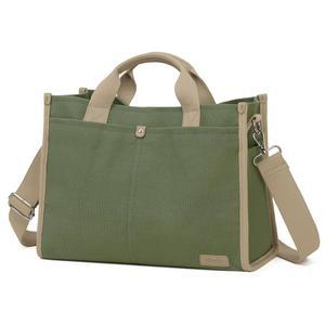 Marvolia Canvas Tote Bag for Women with Pockets Work Crossbody Purses Shoulder Handbag Everything Everyday
