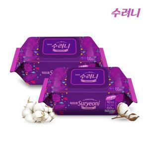 수려니 프리미엄 엠보싱 대형물티슈 60매x10팩