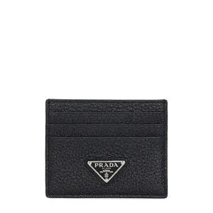 프라다 25FW 블랙 삼각로고 레더 카드지갑 2MC025 2E54 F0002