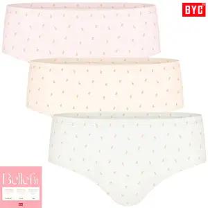 BYC화려한전체나염인견스판미디여삼각팬티3매입 WRP2251
