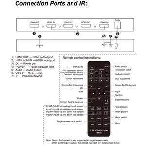 4k 60hz hd 1출력 지원 멀티뷰어 pictu 270 180 스위치 멀티 in 뷰어 4x1 쿼드 스크린 4입력 pip 플립