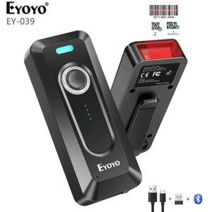 Eyoyo EY-039 2D 블루투스 바코드 스캐너 무선 클립 2000mAh 배터리 레벨 표시기 휴대용 미니 QR 리더