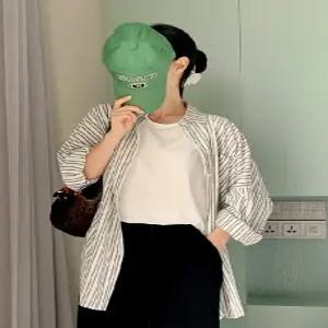 네추럴 스트라이프 루즈핏 셔츠 (one color)