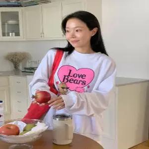 러브베어 오버핏 라운드 맨투맨 (3color)
