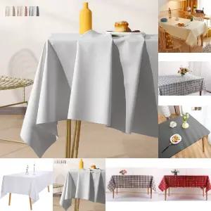 부드러운 가죽 방수 식탁보 테이블보 커버 130x200cm/PVC/사각/린넨/4인/체크/업소용/타로카드/파티/6인/6