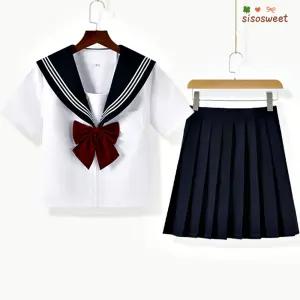 일본 코스프레 세일러 교복 교복 코스튬 예쁜 교복 세트 네이비